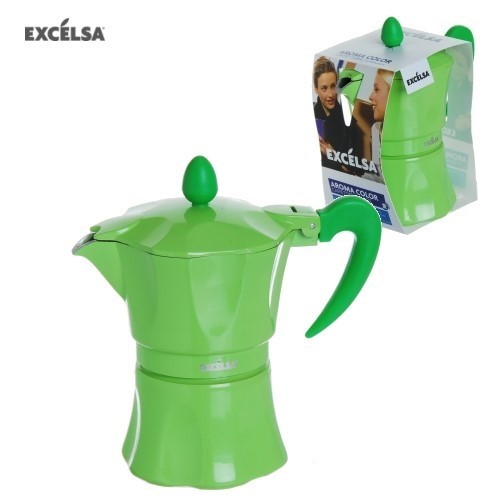 Excelsa Coffee Maker Apple Green 3 cups cod.38563 Excelsa